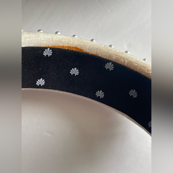 Lele Sadoughi White Faux Pearl Embellished Velvet Headband main image 5